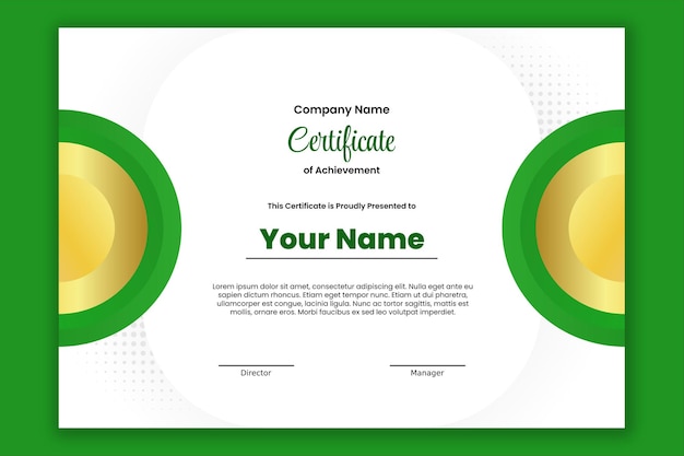 PSD certificado de oro verde 3