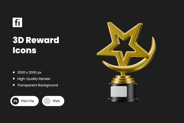 Certificado de recompensa 3D del Trofeo de la Estrella