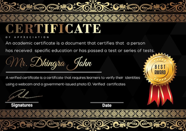 el certificado