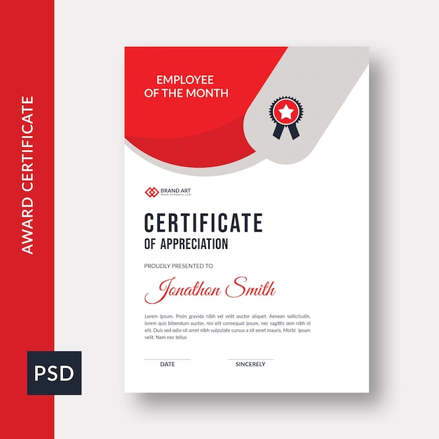 PSD certificat plat