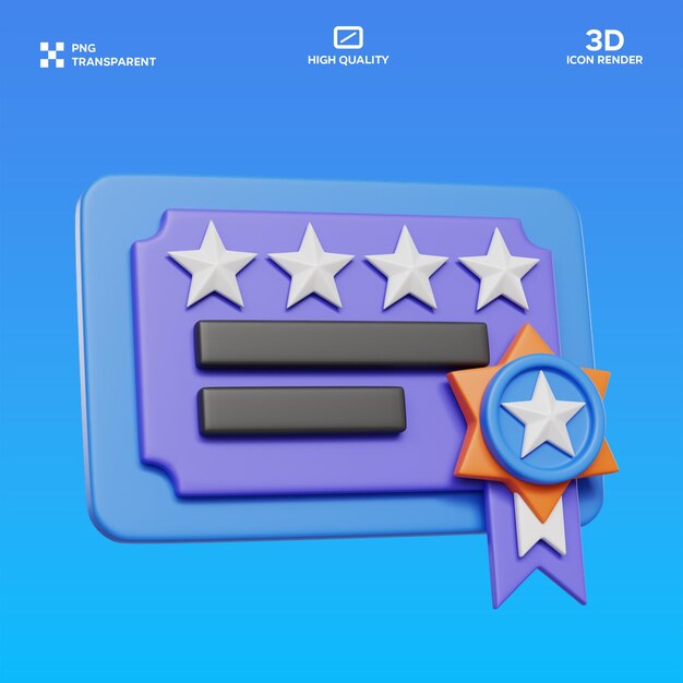 Certificat PSD (illustration en trois dimensions)