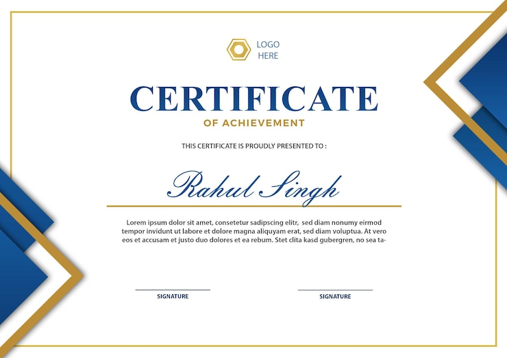 PSD certificat de réussite élégant