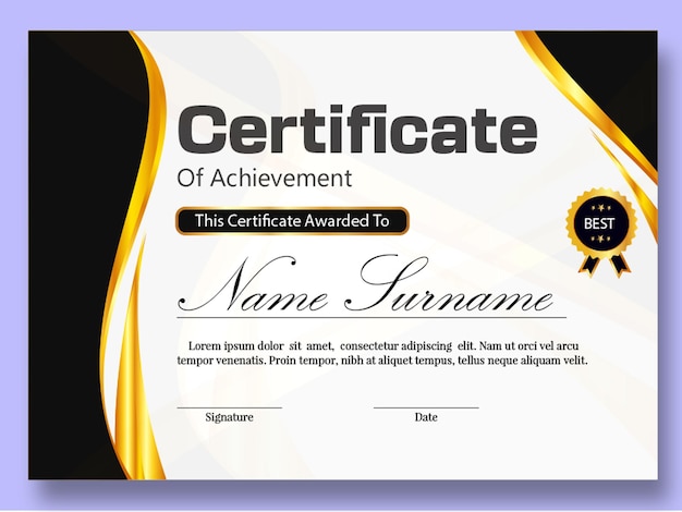 certificat de vecteur nouveau professionnel et de conception de tendance
