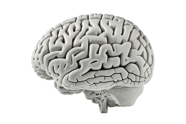 PSD cerveau humain sur fond transparent créé avec l'ia générative