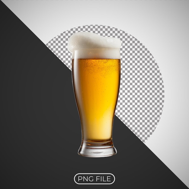 Cerveja em vidro e trigo isolado sobre fundo branco