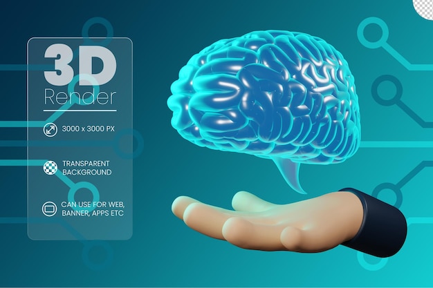 Cervello e mano sul concetto di Intelligenza Artificiale