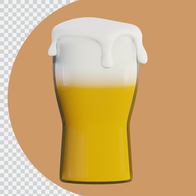 Cerveza 3d en vaso