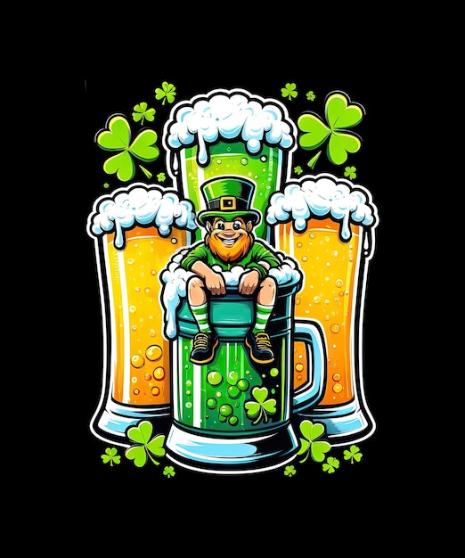 PSD la cerveza el día de san patricio el duende hombres mujeres irlandeses