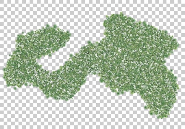 Césped verde sobre fondo transparente Ilustración de renderizado 3d
