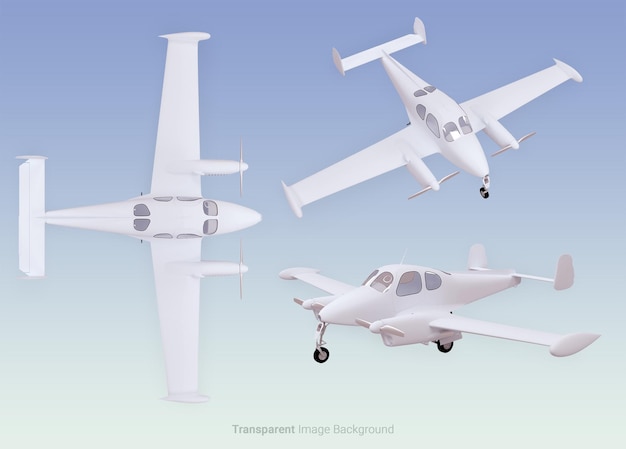 PSD cessna skycourier weißes flugzeug mit einem isolierten transparenten bild-hintergrund3d-rendering
