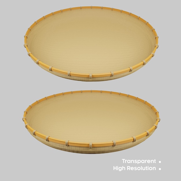 Cesta de aventamiento plana de renderizado 3d