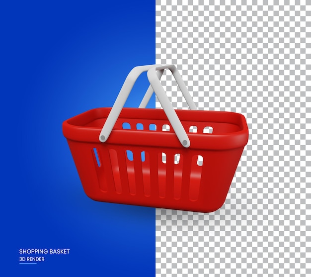 Cesta de la compra vacía del cliente 3D Render ilustración