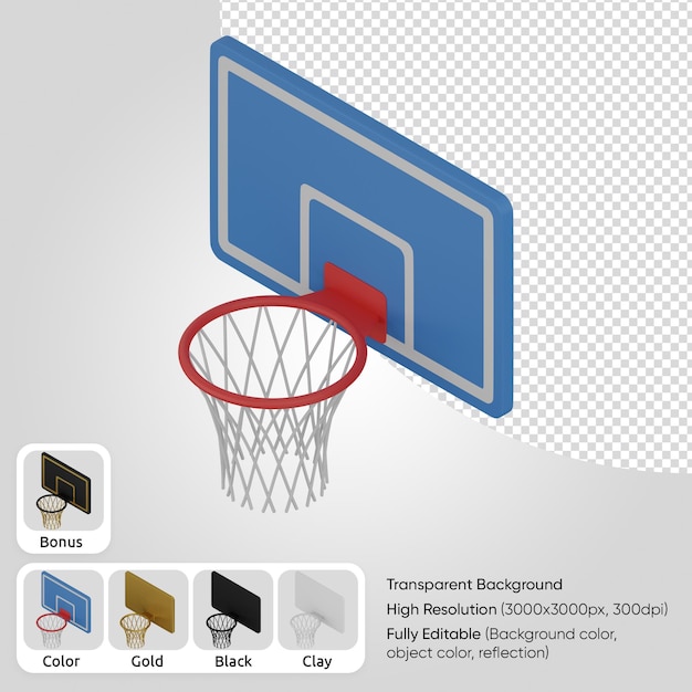 PSD cesta de basquete 3d