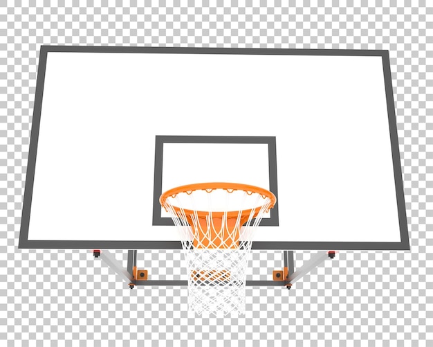 Cesta de basquete isolada na ilustração de renderização 3d de fundo transparente