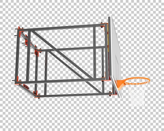 PSD cesta de basquete isolada na ilustração de renderização 3d de fundo transparente