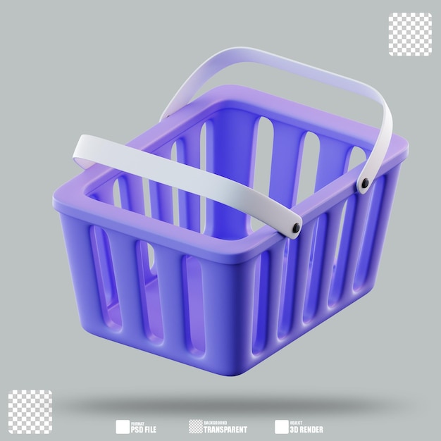 Cesta de compras de ilustração 3D 2