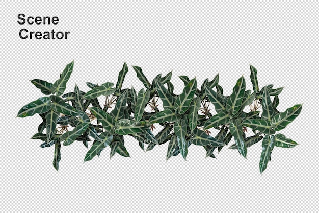 Cesta de flores de vista superior en representación 3d