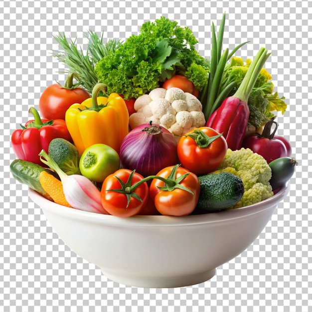 PSD cesta llena de comestibles y verduras aisladas sobre un fondo transparente
