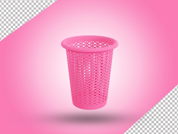Cesta PSD con elementos gráficos de fondo transparente.