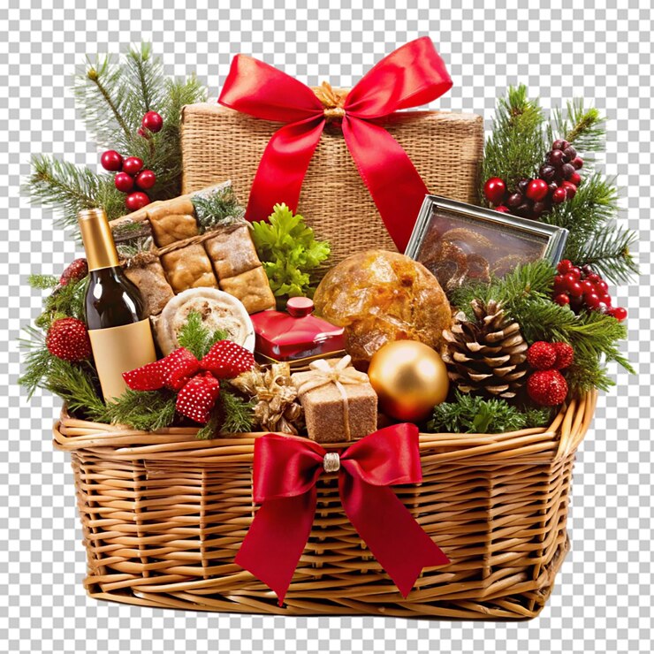 PSD cesta de regalos de navidad