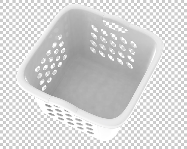 Cesta de la ropa en la ilustración de renderizado 3d de fondo transparente