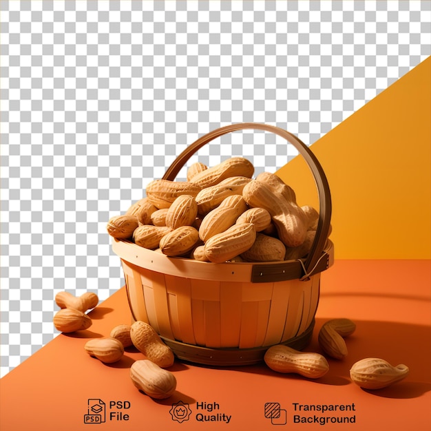 PSD cesto de amendoim isolado em fundo transparente ou laranja inclui arquivo png