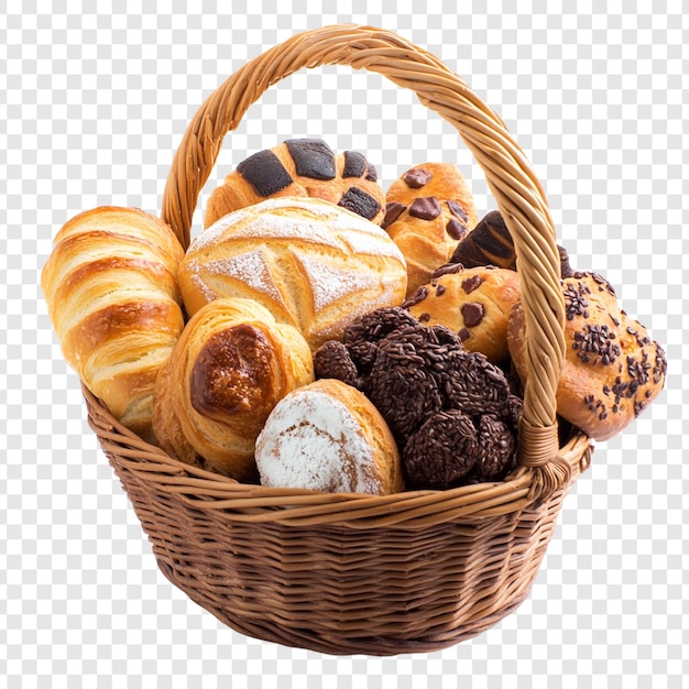 Cesto de pão recém-cozido