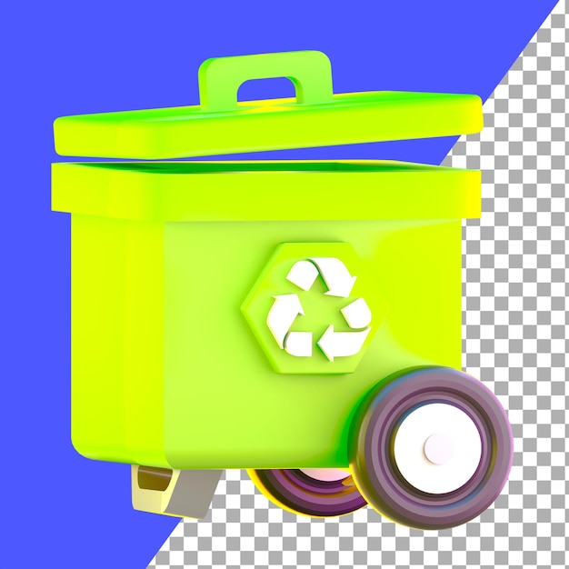 Cesto de reciclagem 3d