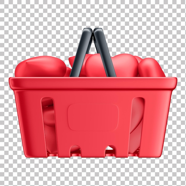 Cesto rosso con i pomodori