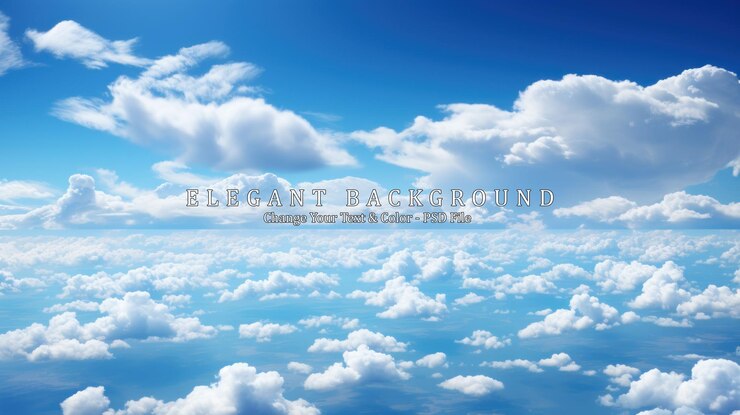 PSD céu de fundo azul com pequenas nuvens