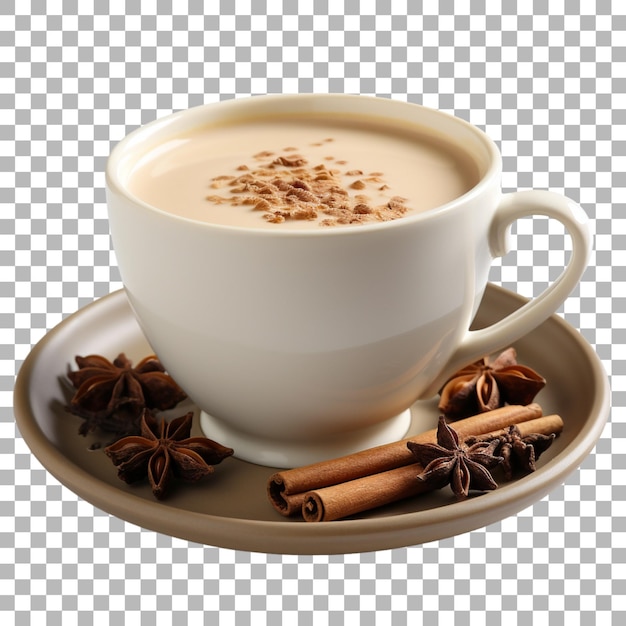 PSD chai latte em fundo transparente