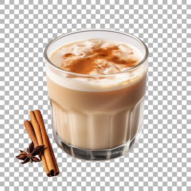 Chai latte em fundo transparente