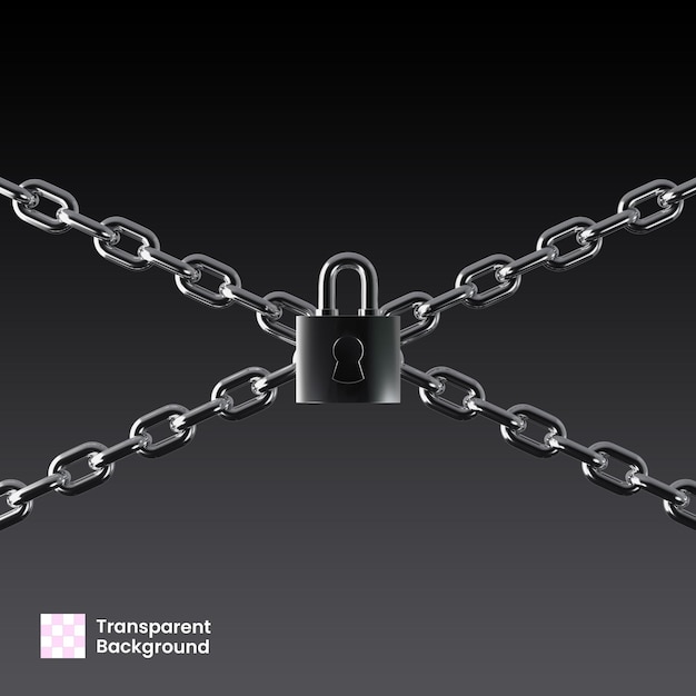 Chaîne en chrome diagonale avec verrou 3D