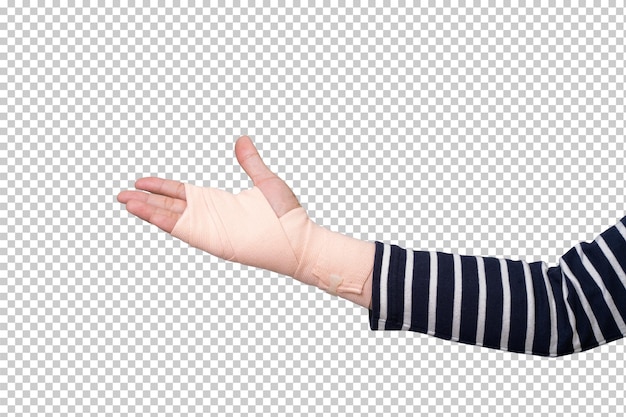 Chaîne de main cassée avec bandage élastique