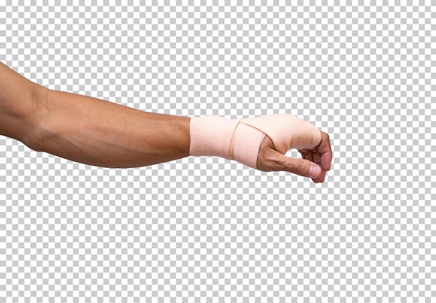 Chaîne de main cassée avec bandage élastique