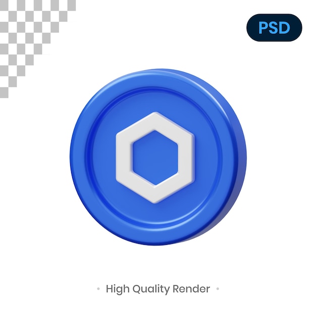 PSD chainlink coin 3d renderização psd premium