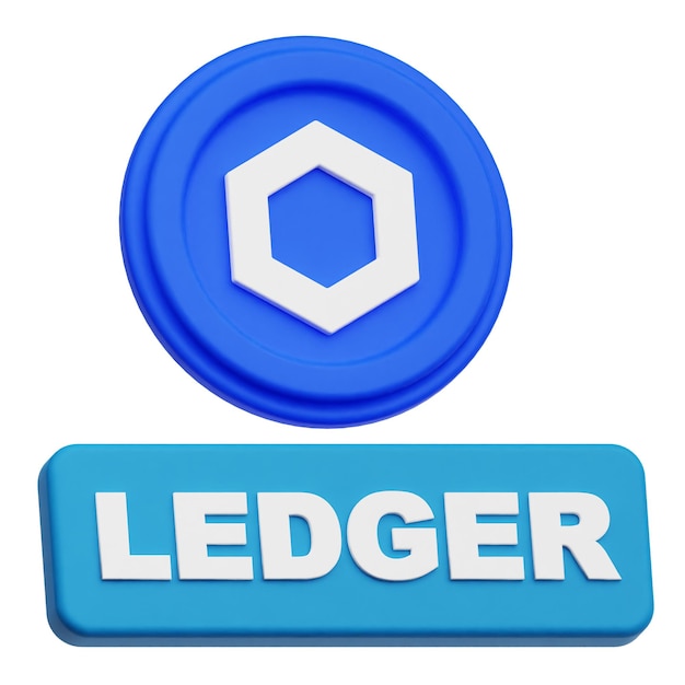 Chainlink-Krypto-Token 3D-Symbol isoliert auf weißem Hintergrund