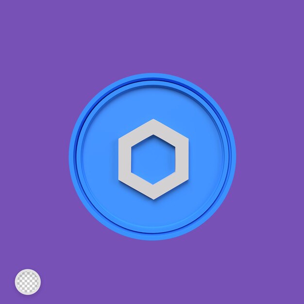 Chainlink-Kryptowährung 3D-Rendering-Darstellung