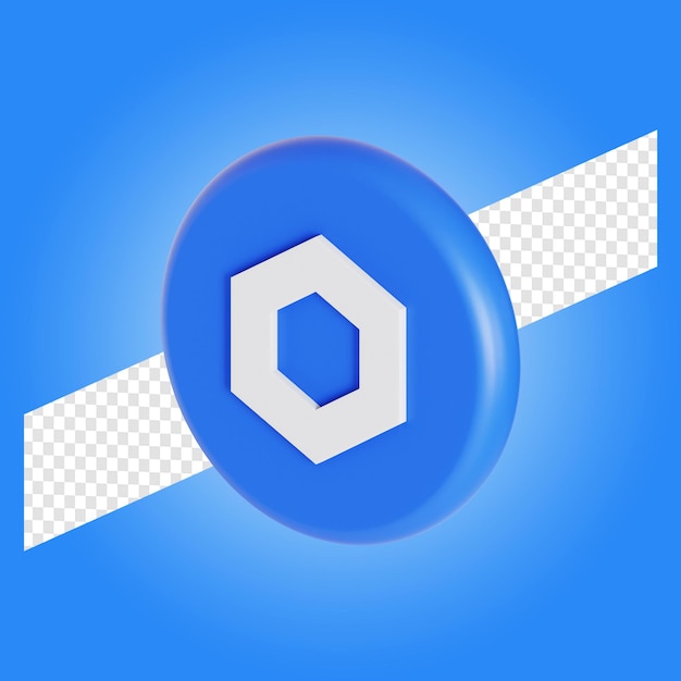 Chainlink-Kryptowährungssymbol-Logo 3D-Darstellung