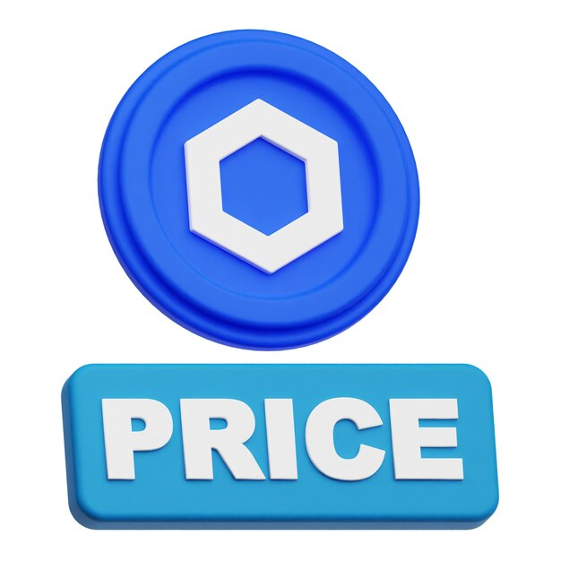 chainlink token criptográfico icono 3D aislado en el fondo blanco