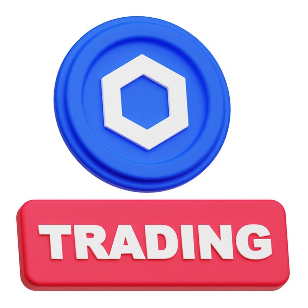 chainlink token criptográfico icono 3D aislado en el fondo blanco