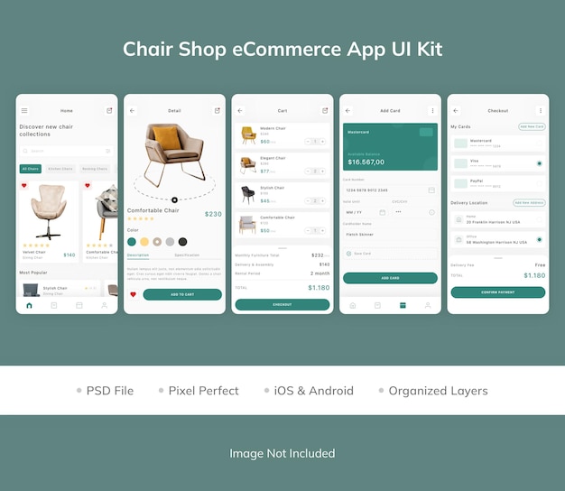 Chair shop ecommerce app ui-kit