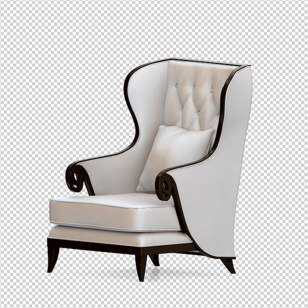 Chaise 3D rendu isolé