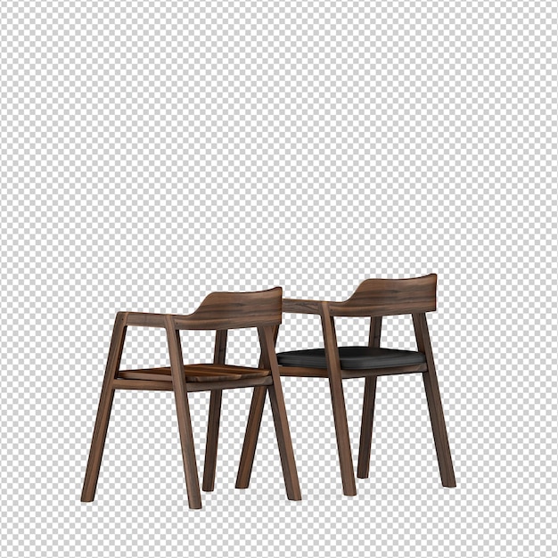 PSD chaise 3d rendu isolé