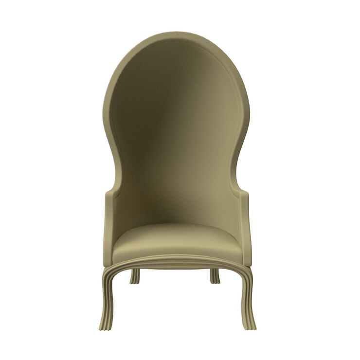 PSD chaise à baldaquin marron pastel au design moderne. objet visible recto. ombre gauche