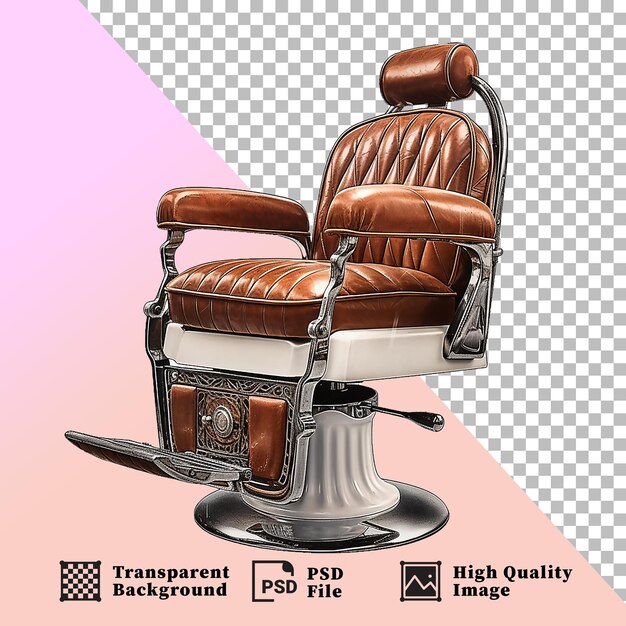 PSD une chaise de barbier vintage isolée sur un fond transparent png