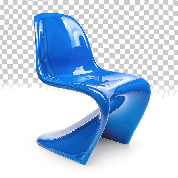 PSD une chaise bleue avec le dos face à la caméra