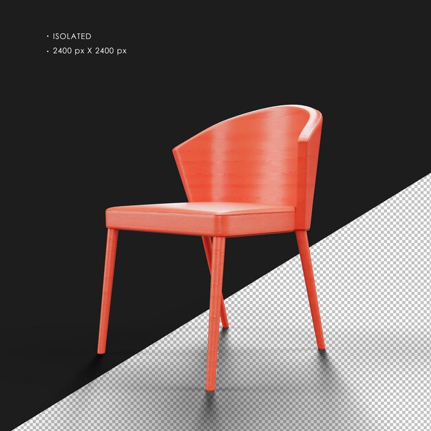 Chaise en bois moderne de Windsor réaliste rouge isolée vue avant gauche