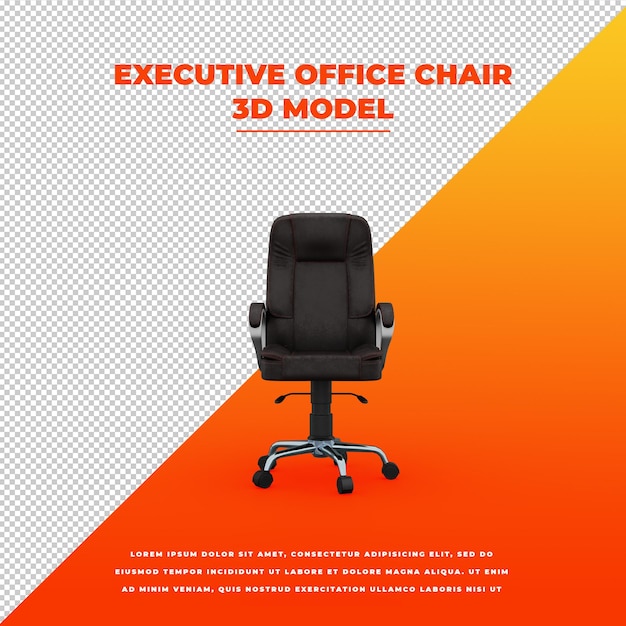 Chaise De Bureau Exécutif Modèle Isolé 3d