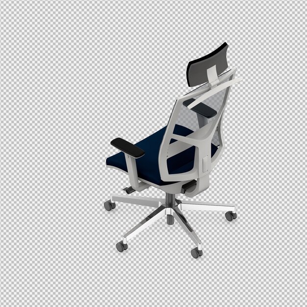 PSD chaise de bureau rendu 3d isolé